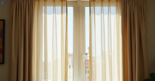 Dusty and dull curtains in anstead before steam cleaning